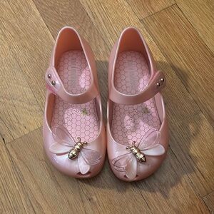 Mini Melissa Pink Dress Shoes with Bow Detail